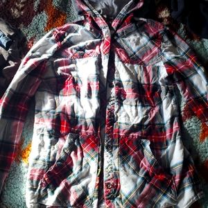 Eddie Bauer hooded flannel
